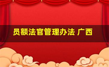 员额法官管理办法 广西